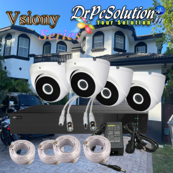 Vsiony 4 Channel Security System Package